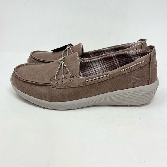 Skechers Arya Sail With Me Loafers Womens 11 Taupe Slip-On Round Toe Memory Foam - Picture 4 of 10